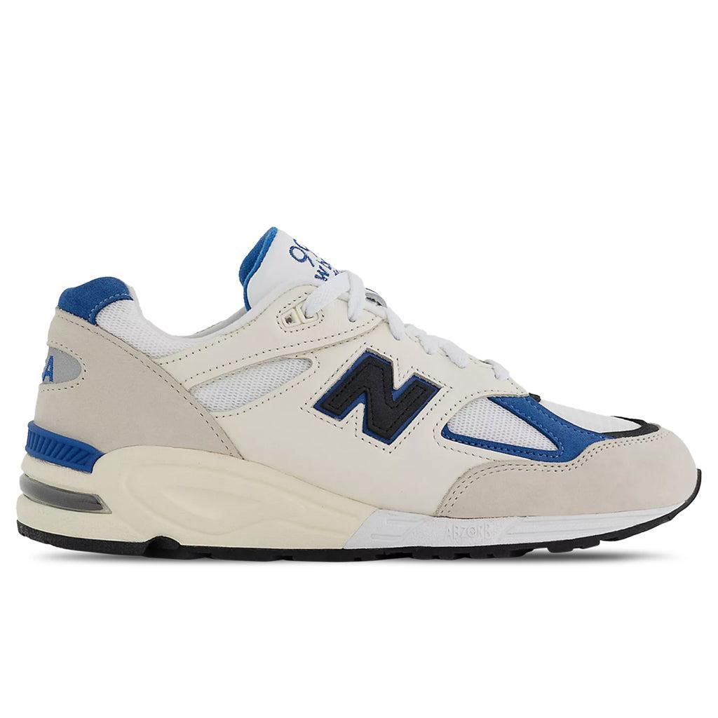 New Balance 990v2 Made in USA - White/Blue Male Product Image