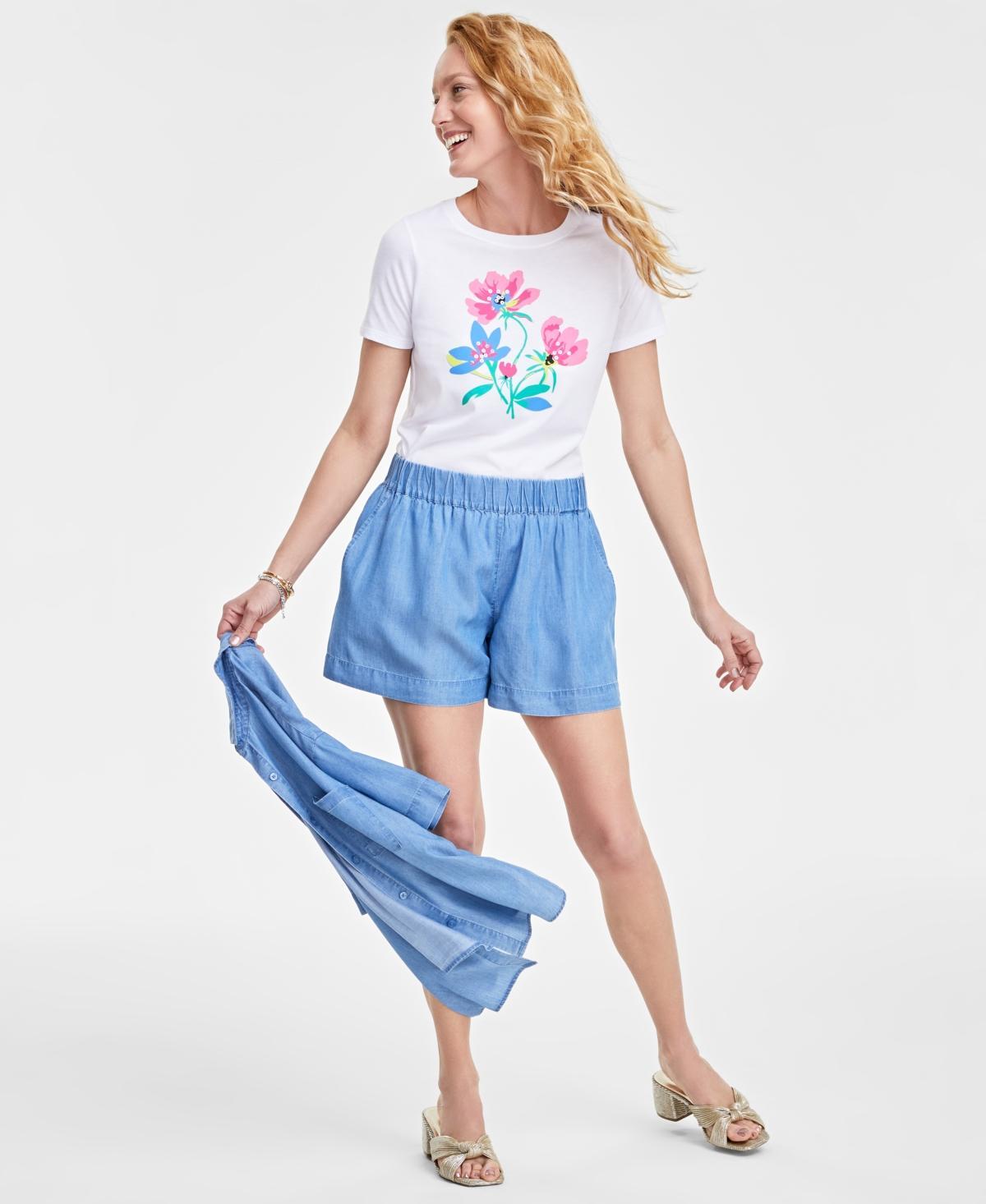 On 34th Womens Fresh Bouquet T-Shirt, Created for Macys Product Image