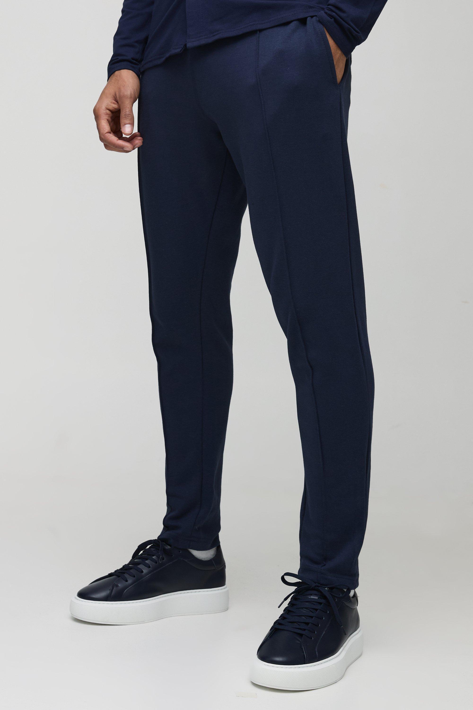 Slim Tapered Heavyweight Super Clean Interlock Jogger | boohooMAN USA product image