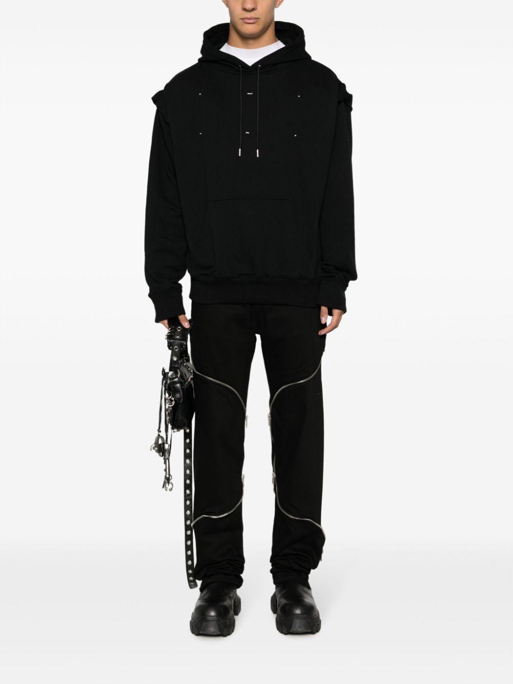 HELIOT EMIL Logo-embroidered Cotton Hoodie In Black Product Image