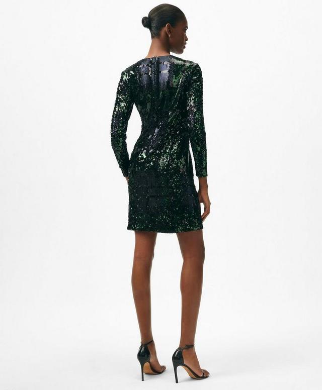 Relaxed Shift Dress in Sequined Black Watch Motif Product Image