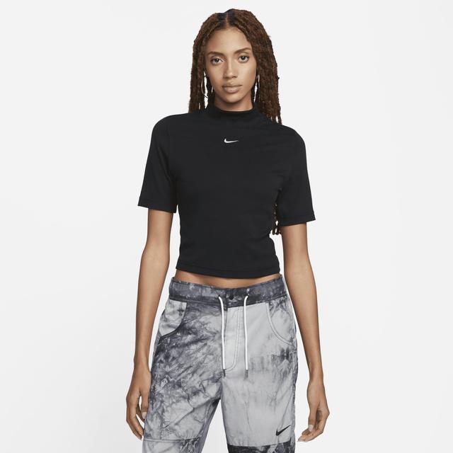 Womens Nike Sportswear Essentials Ribbed Mock-Neck Short-Sleeve Top Product Image