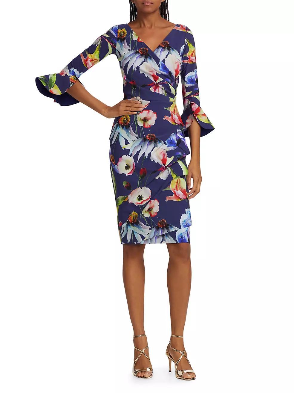 Triana Printed V-Neck Dress Product Image