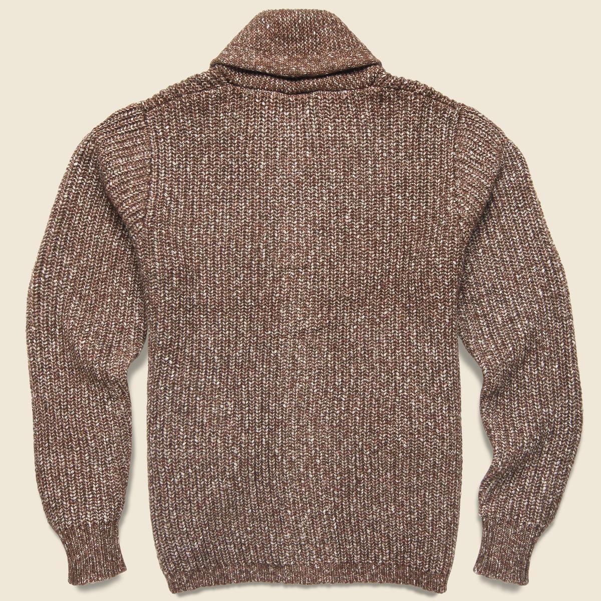 Shawl Collar Cardigan - Brown Product Image