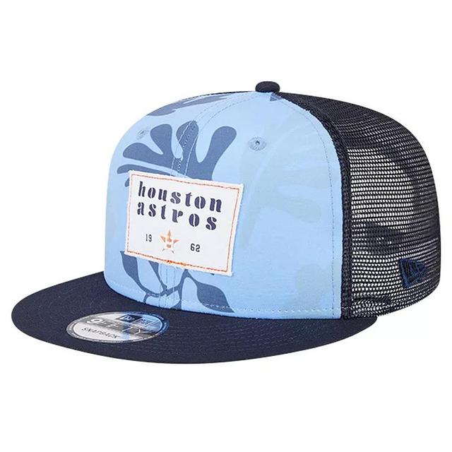 New Era Mens Navy Houston Astros Bikini Bottom Trucker 9FIFTY Snapback Hat Product Image