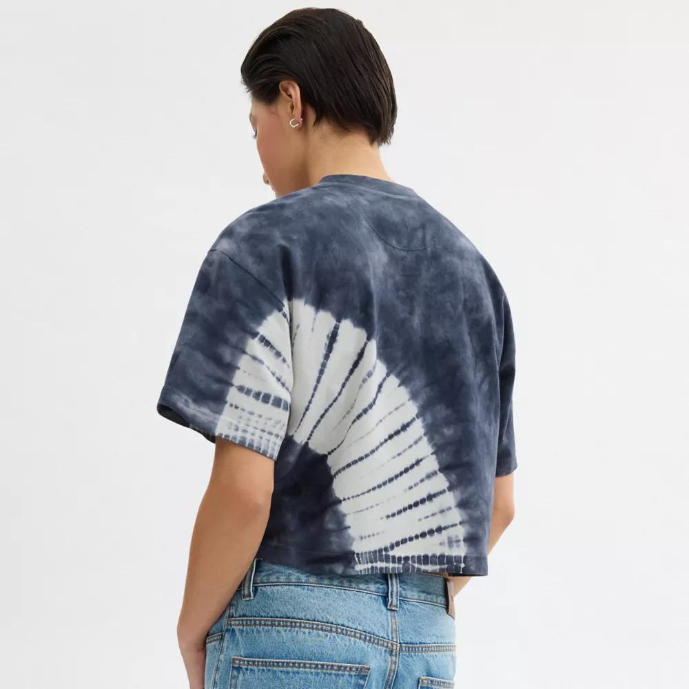 Tie Dye Cursive Signature Cropped T Shirt In Organic Cotton Product Image