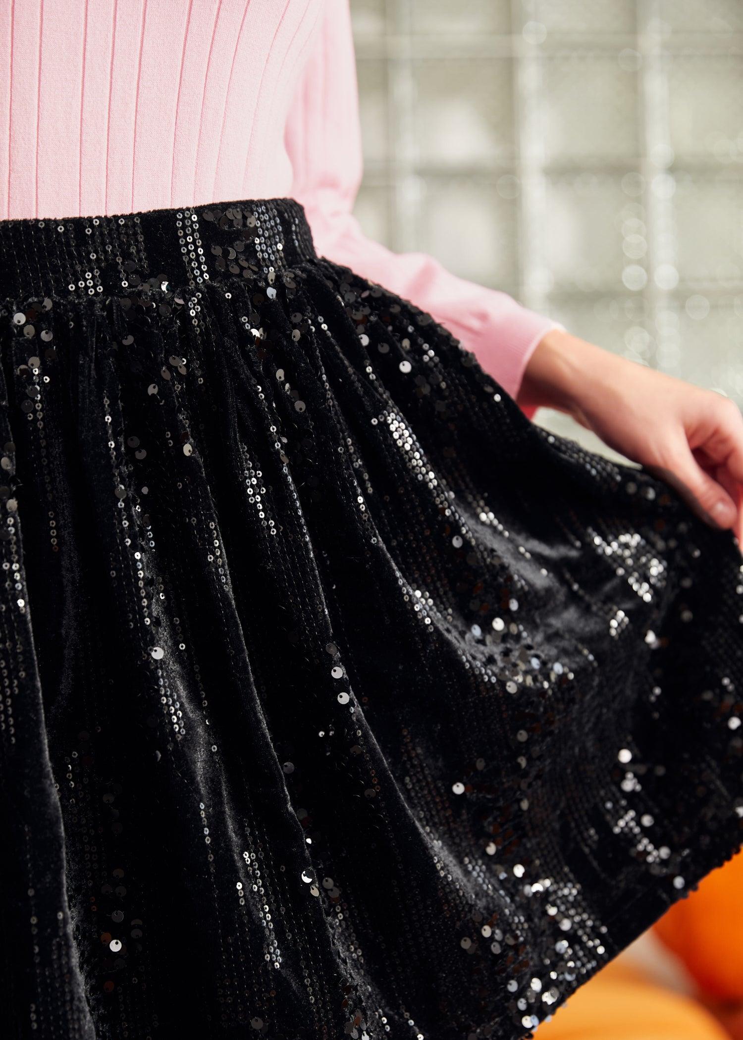 Midnight Muse Dirndl Velvet Skirt Product Image