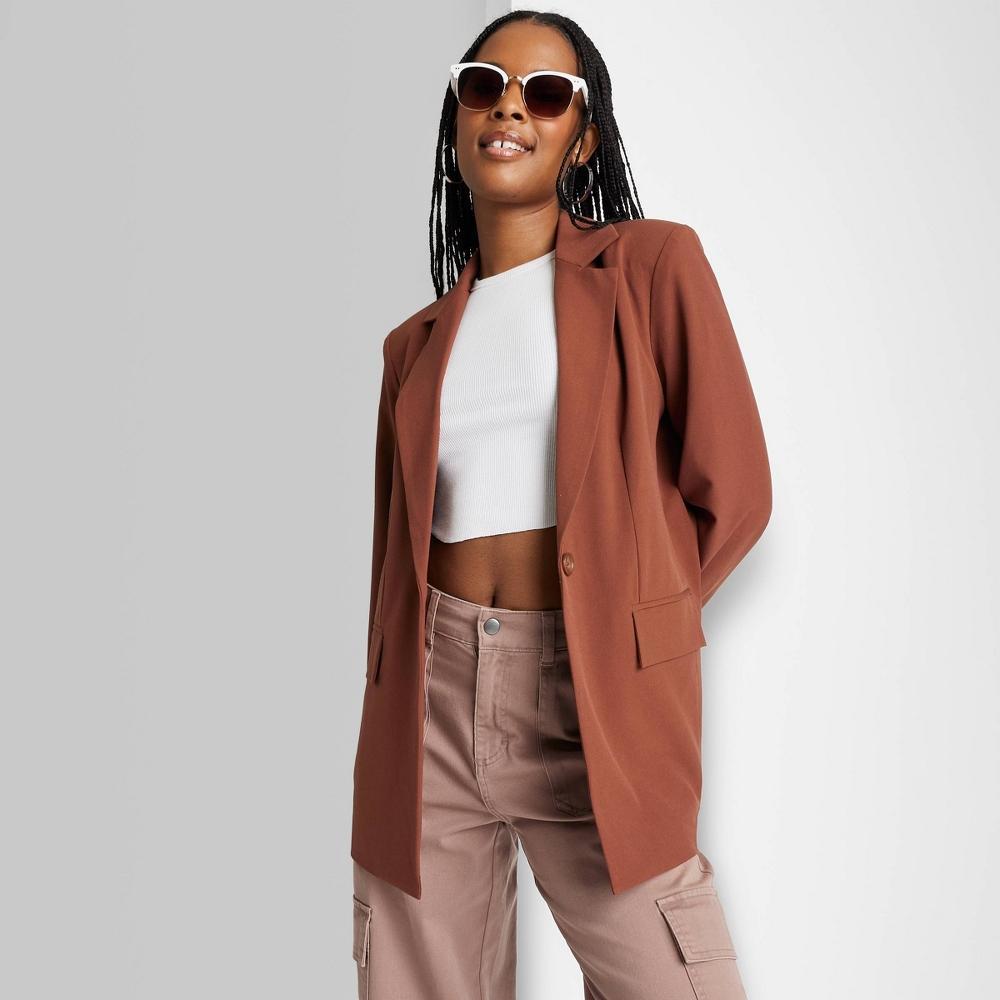 Womens Oversized Party Blazer - Wild Fable Brown XXS Product Image