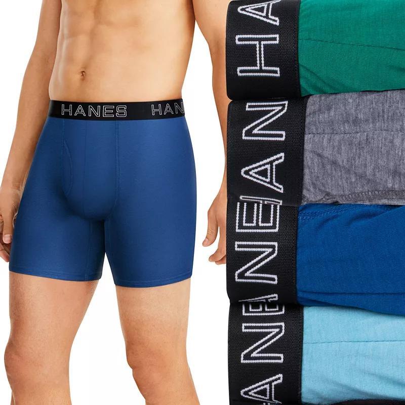 Mens Hanes 4-pack Ultimate Comfort Flex Fit Total Support Pouch Boxer Briefs Product Image