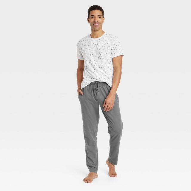 Mens 2pc Micro Knit Pajama Set - Goodfellow & Co White Product Image