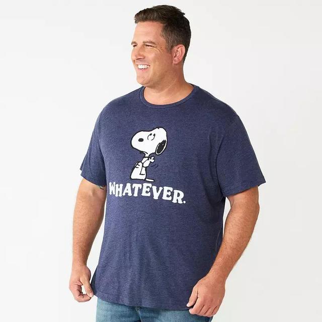 Big and Tall Peanuts Snoopy Graphic Tee, Mens Navy Grey Product Image