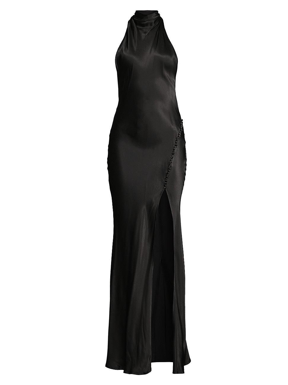 Womens Penelope Satin Halter Gown Product Image