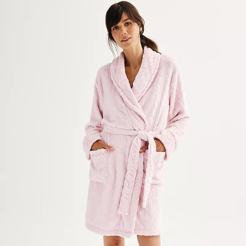 Womens Sonoma Goods For Life Long Sleeve Plush Short Robe Product Image