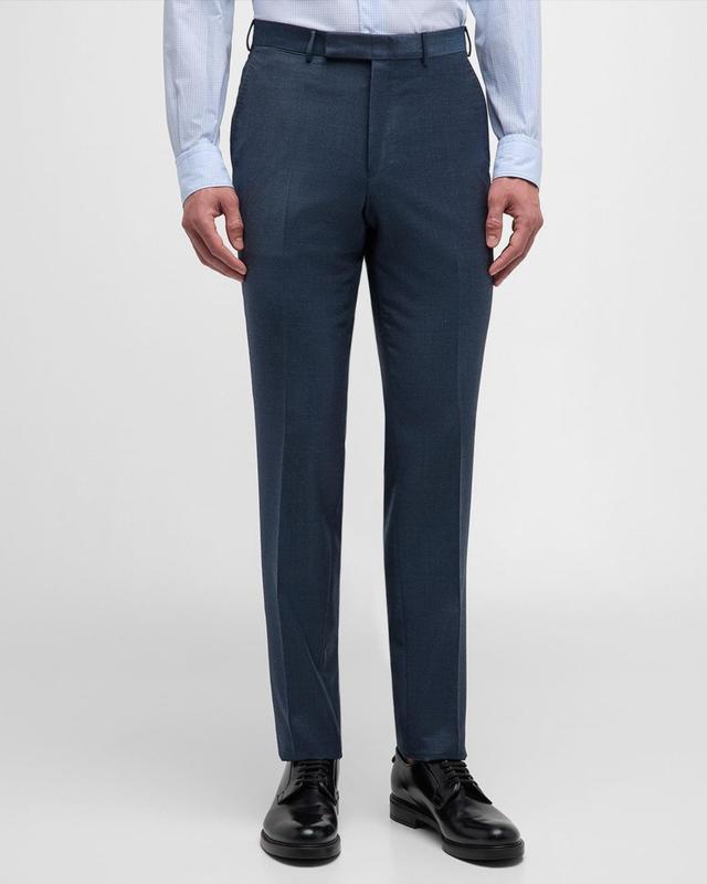 Mens Flat-Front Wool Pants Product Image