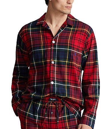 Mens Plaid Flannel Pajama Shirt Product Image