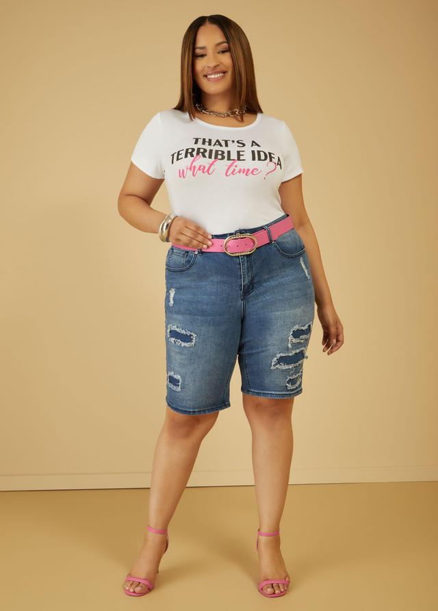 Plus Size Terrible Idea Graphic Tee Ashley Stewart Product Image