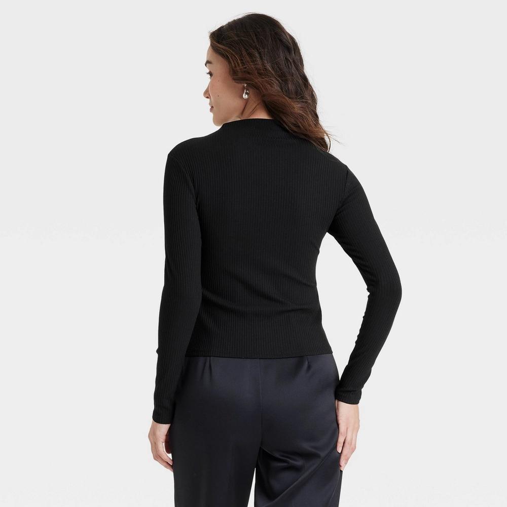 Women's Long Sleeve Mock Turtleneck T-Shirt - A New Day™ Product Image