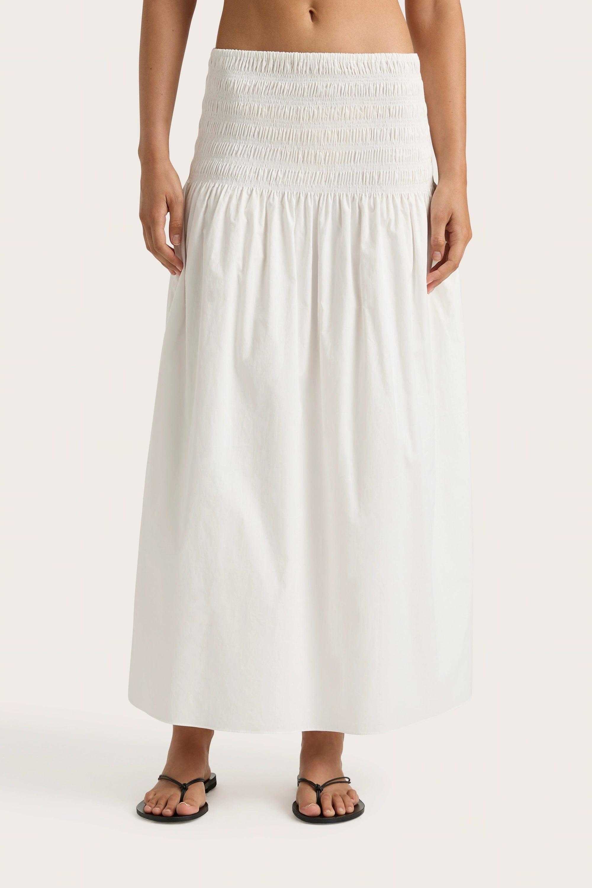 Baia Midi Skirt White Product Image