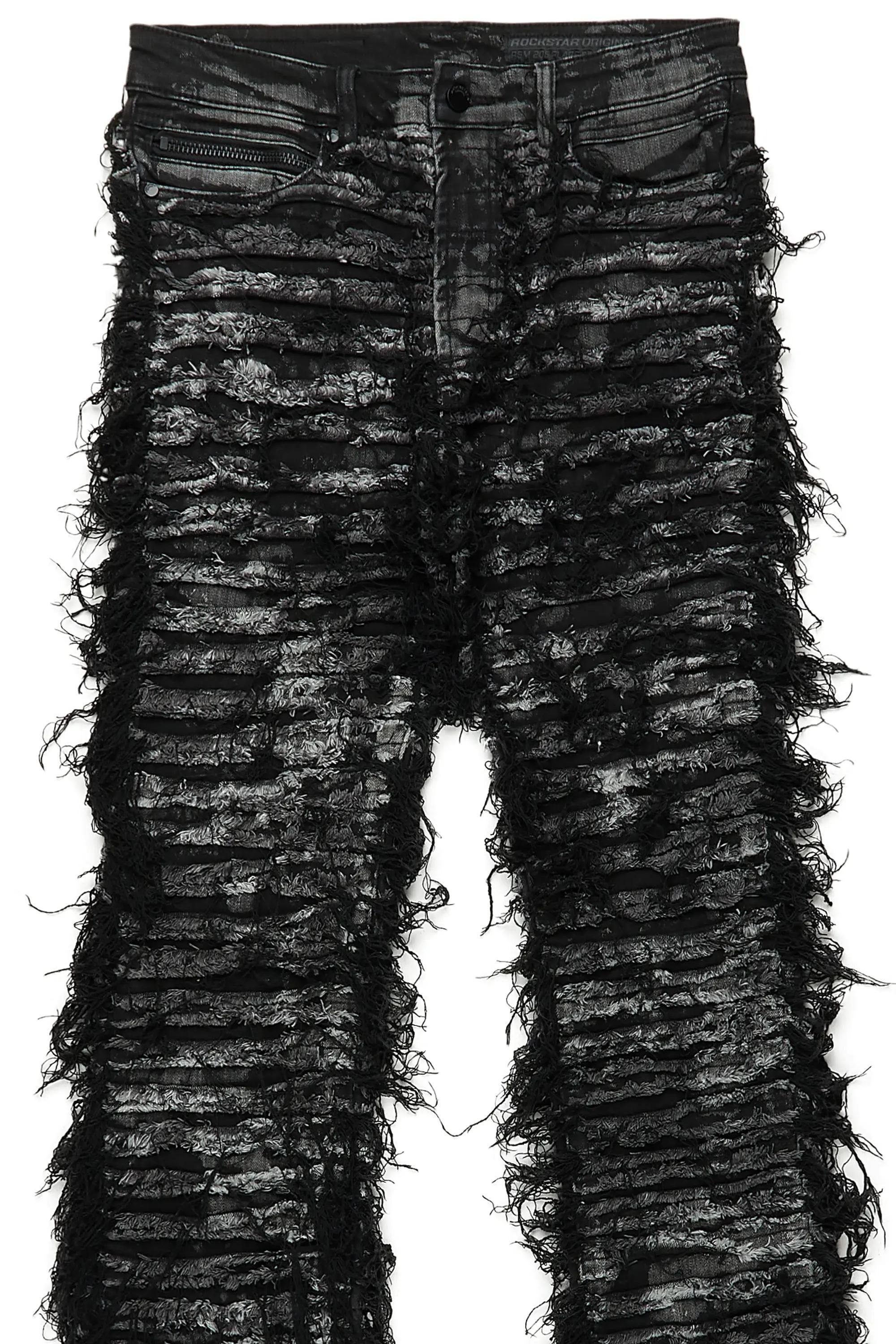 Bossko Black Stacked Flare Jean Male Product Image