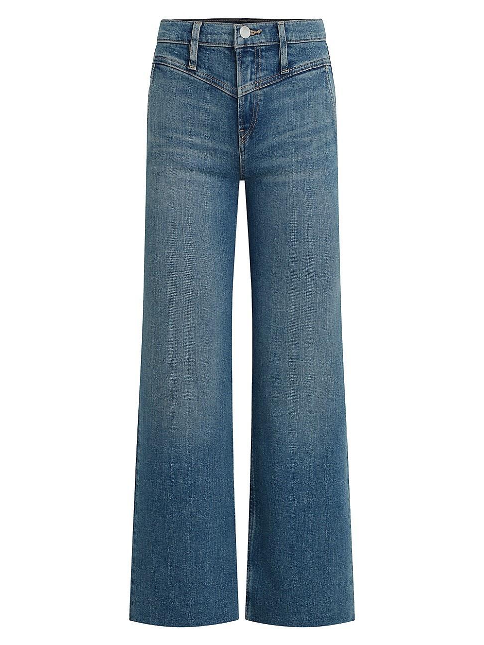 Womens Rosie Cropped High-Rise Wide-Leg Jeans Product Image