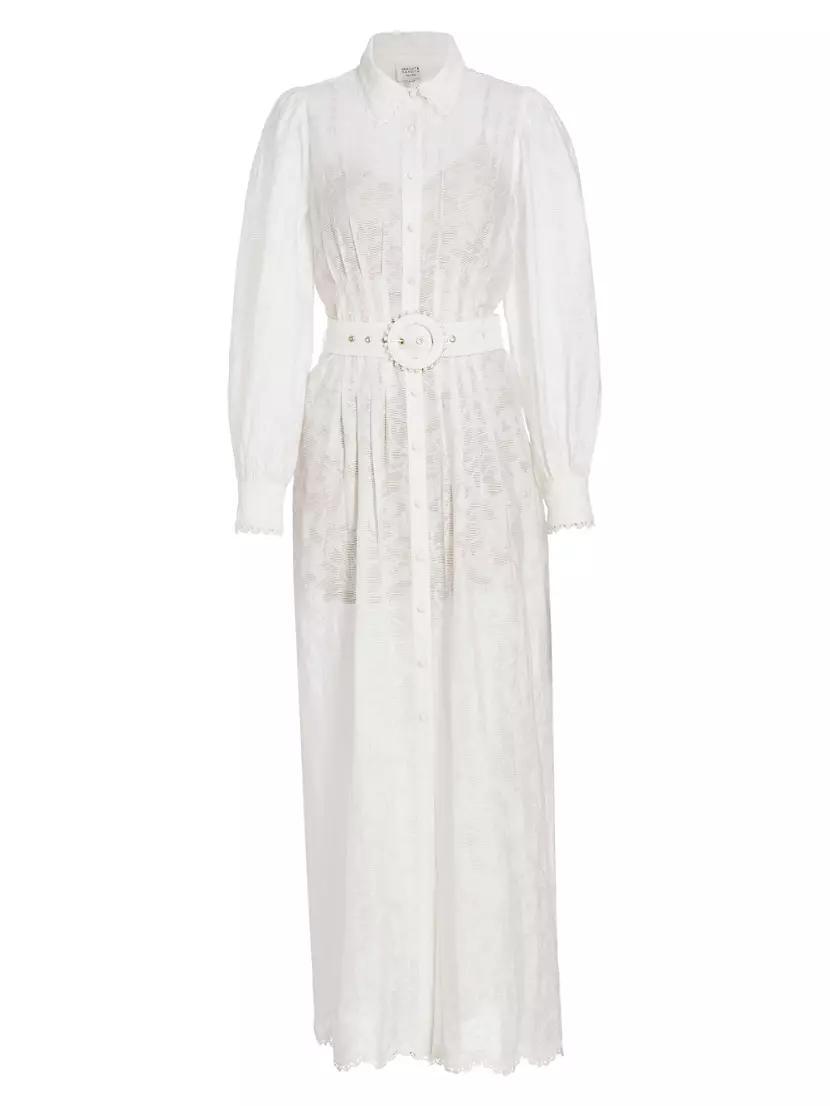 Lace Belted Maxi Shirtdress Product Image