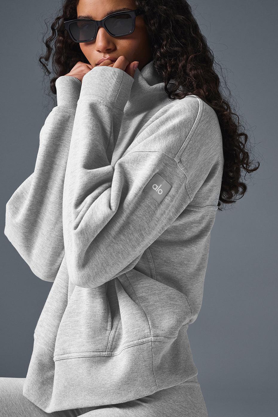 Hazy Mock Neck Pullover - Athletic Heather Grey Female Product Image