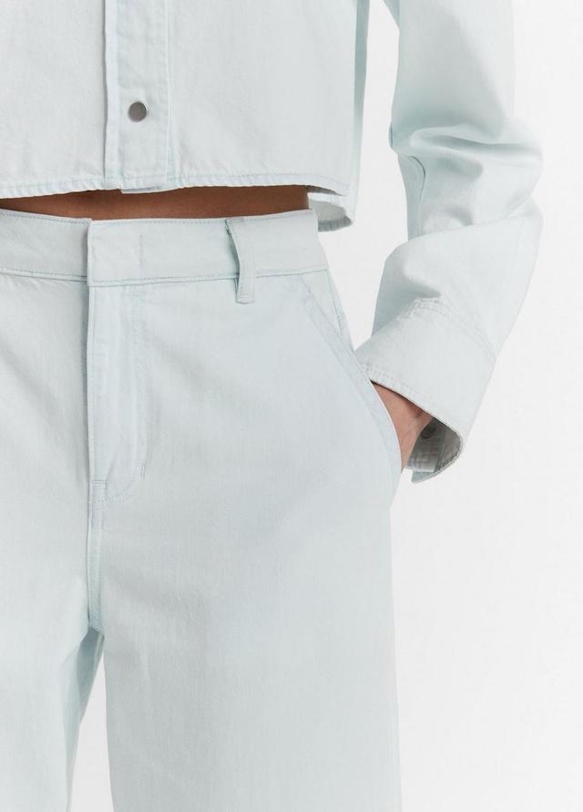 Washed Cotton Wide-Leg Trouser Product Image