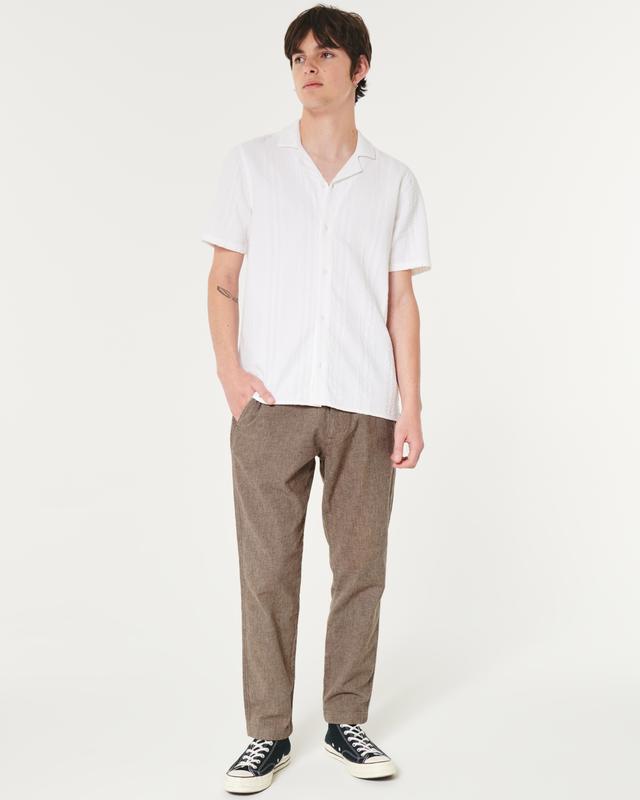 Slim Straight Stretch Linen-Blend Pants Product Image