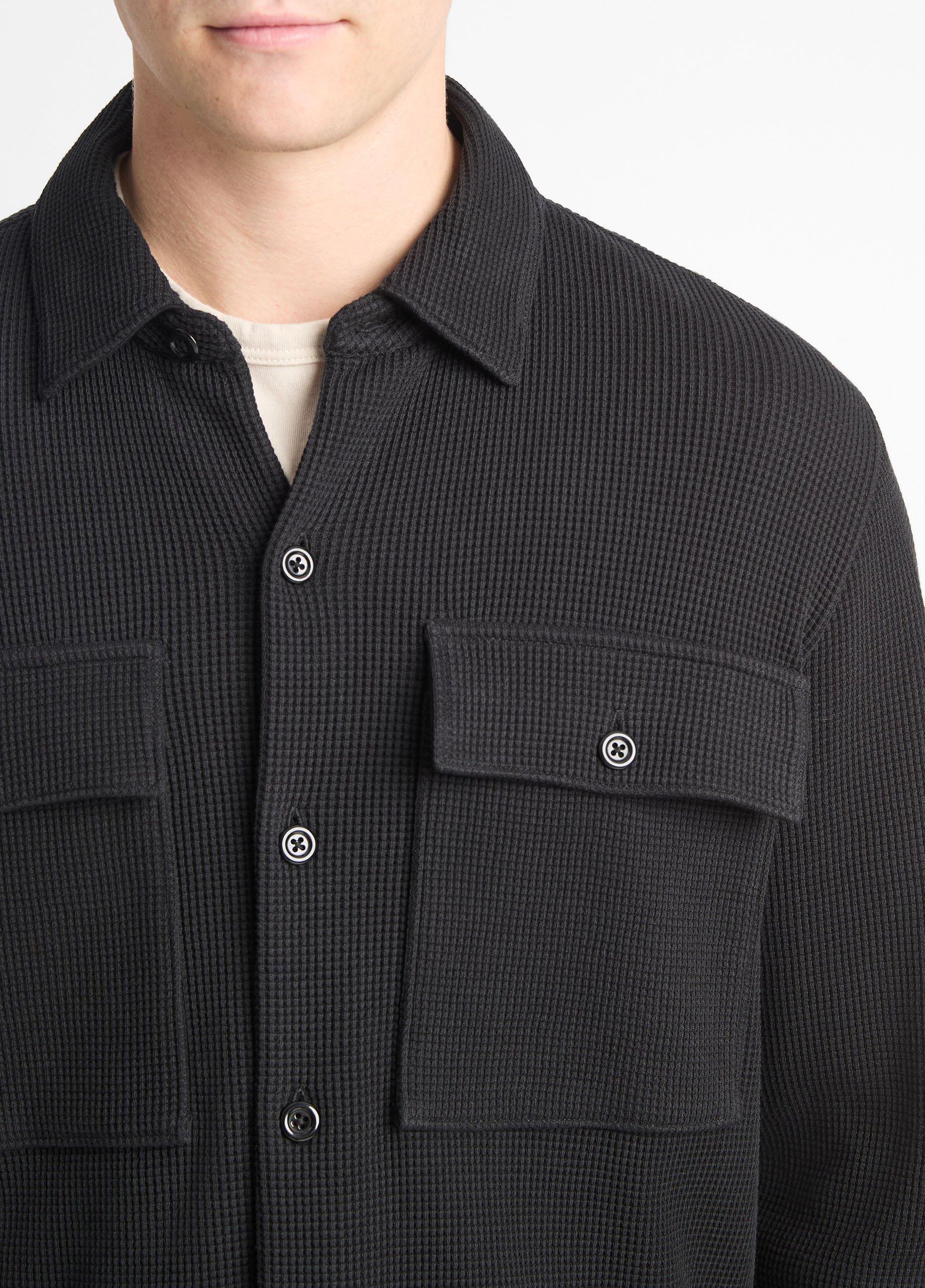 Chunky Waffle Cotton-Blend Shirt Jacket Product Image