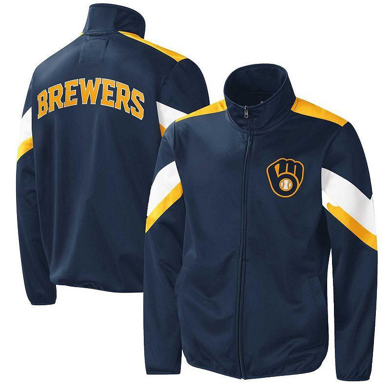 Mens G-III Sports by Carl Banks Milwaukee Brewers Earned Run Full-Zip Jacket Blue Product Image