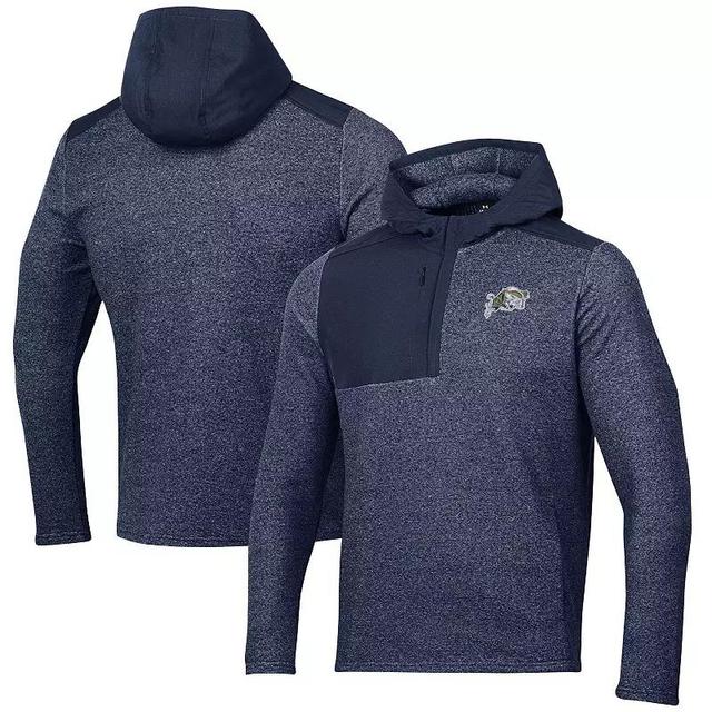 Mens Under Armour Auburn Tigers Survivor Fleece Hoodie Quarter-Zip Jacket Blue Product Image