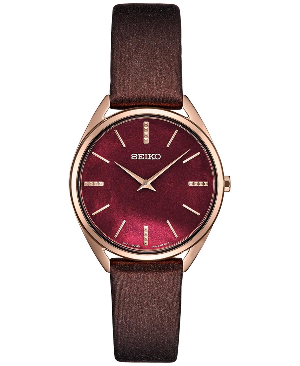 Seiko Womens Essentials Brown Leather Strap Watch 32mm Product Image