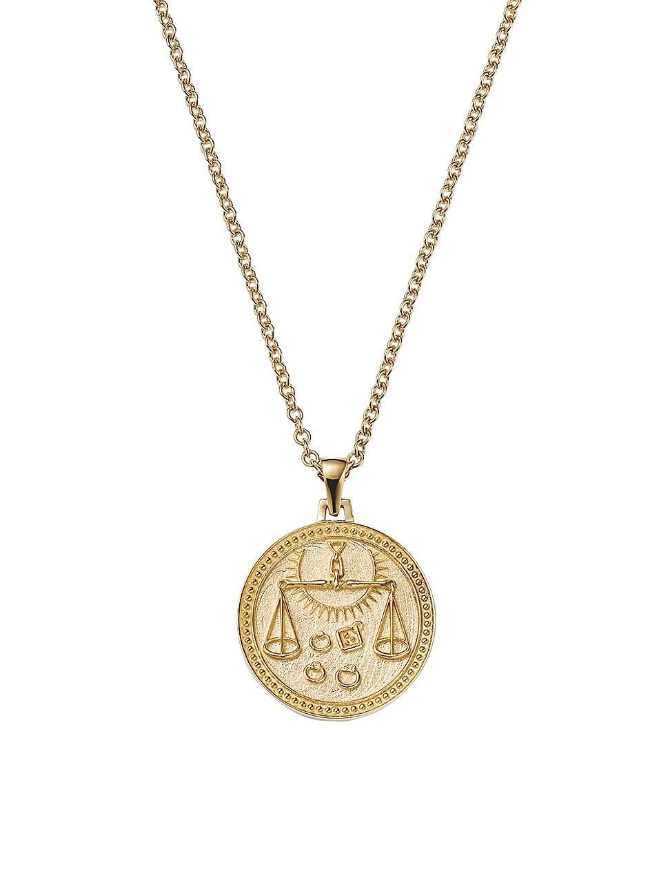 Womens Icons 18K Yellow Gold Zodiac Medallion Necklace Product Image