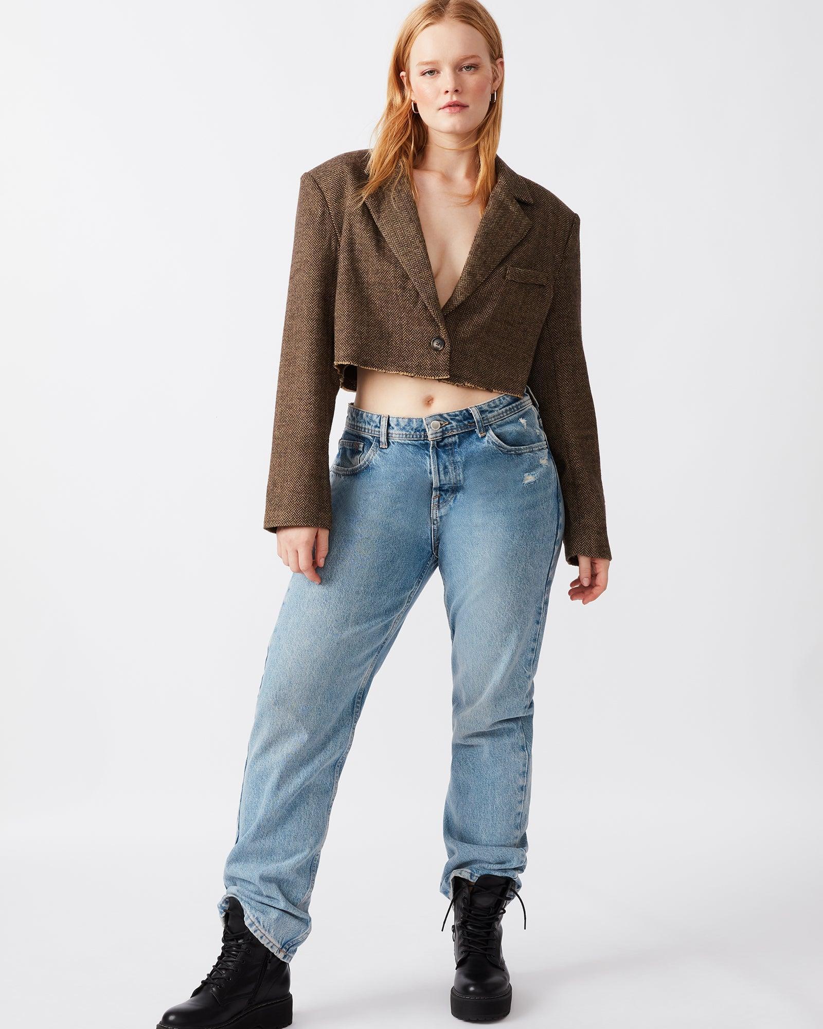 RUPI CROPPED BLAZER BROWN Product Image