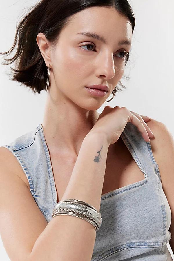 Etched Textured Bangle Bracelet Set Womens at Urban Outfitters Product Image