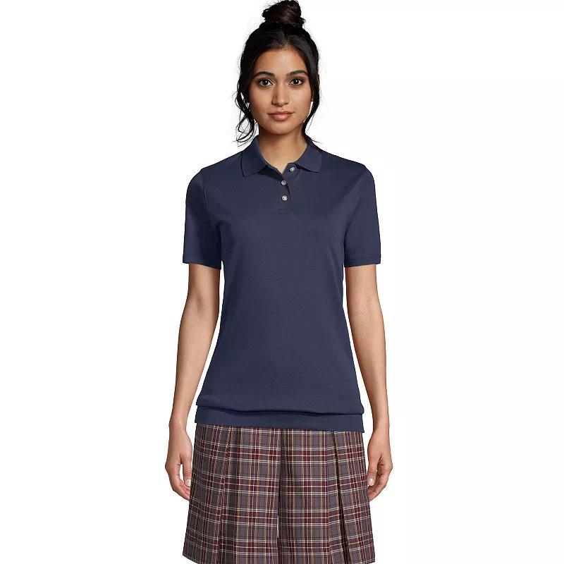 Womens Lands End Short Sleeve Banded Bottom Polo Shirt Product Image