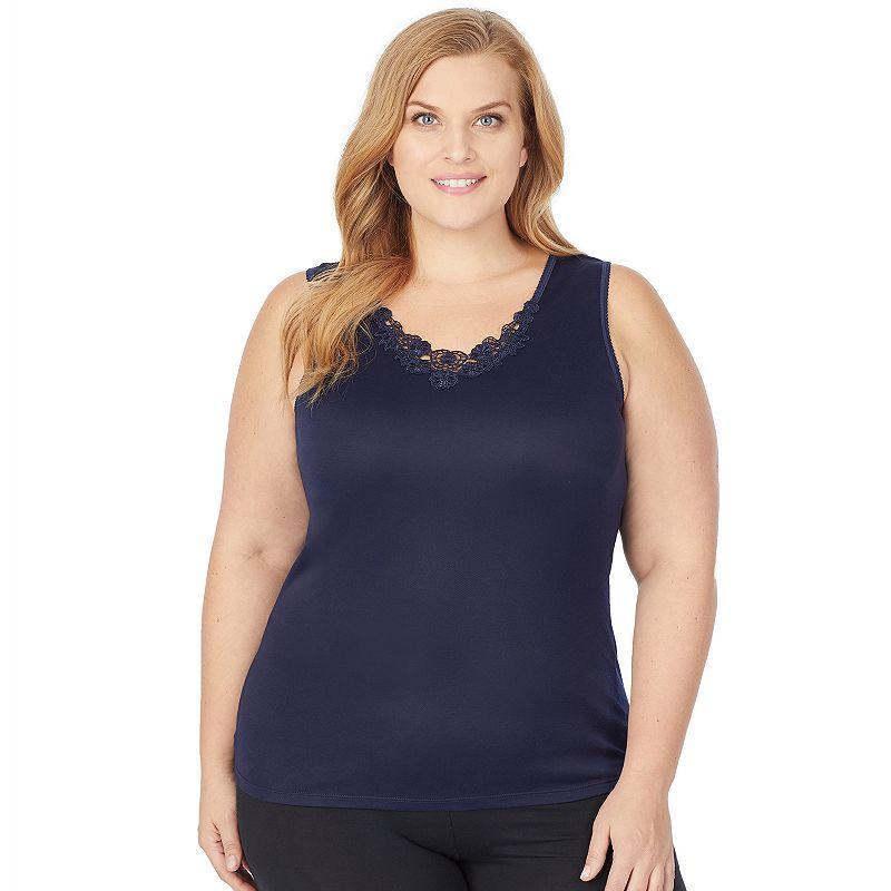 Plus Size Cuddl Duds SofTech Venice Lace-Trim Tank Top, Womens Product Image