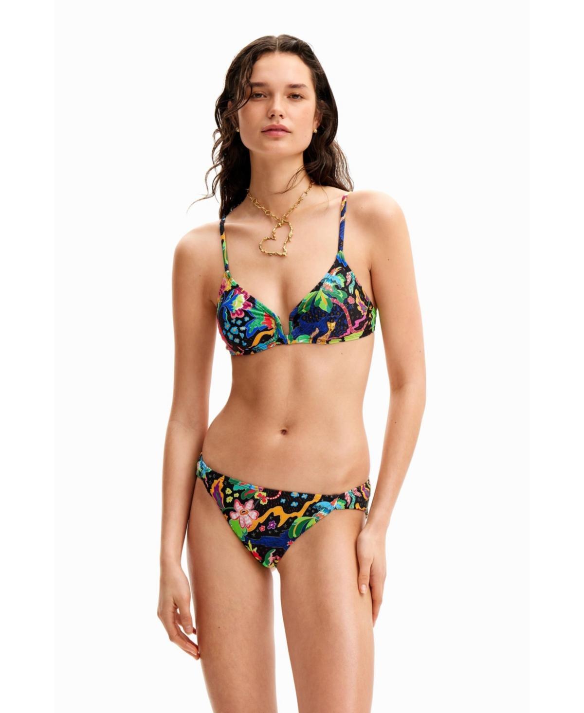 Desigual Womens Jungle Design Triangle Bikini Top Product Image