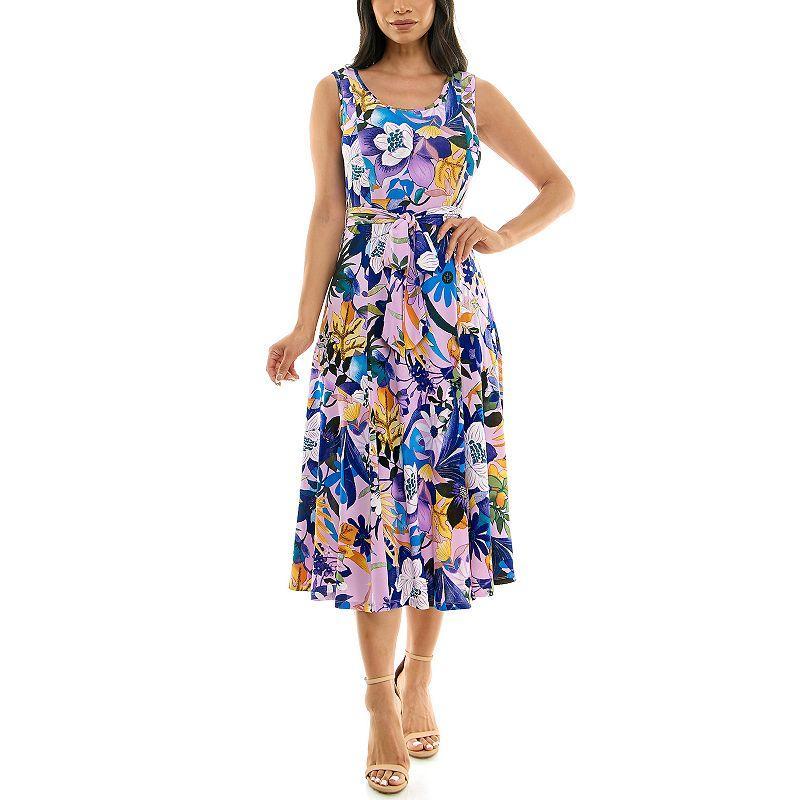 Womens Nina Leonard Print Midi Dress Product Image