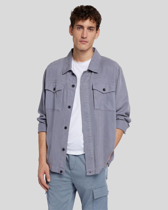 Weightless Shirt Jacket in Dusty Blue Male Product Image