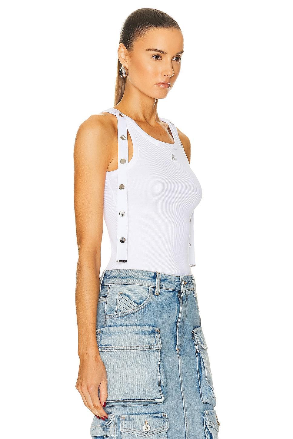 THE ATTICO Button Tank Top White. (also in 36, 42, 44). Product Image