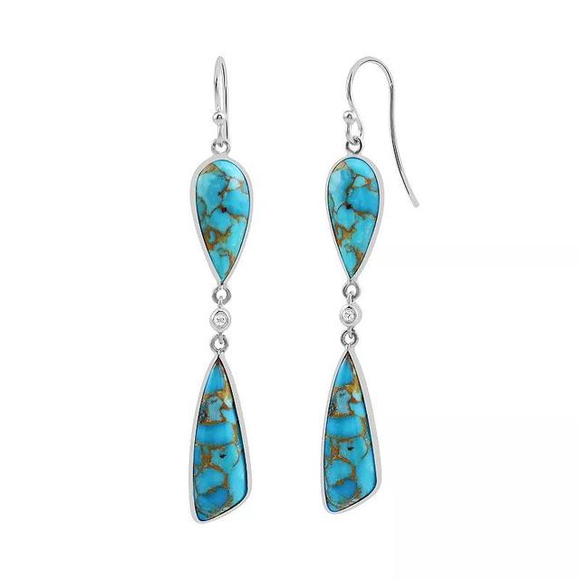 Gemistry Sterling Silver Gemstone Drop Earrings, Womens, Sonoran Turquoise Product Image