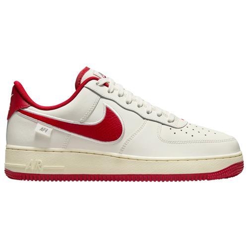 Nike Mens Nike Air Force 1 07 - Mens Basketball Shoes White/Red/Grey Product Image