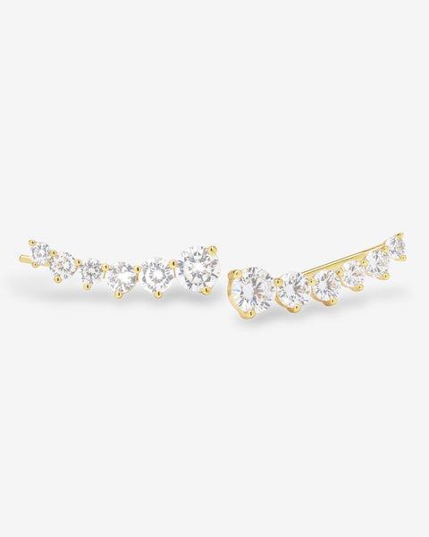 Not Your Basic Ear Crawler - Gold|White Diamondettes Product Image