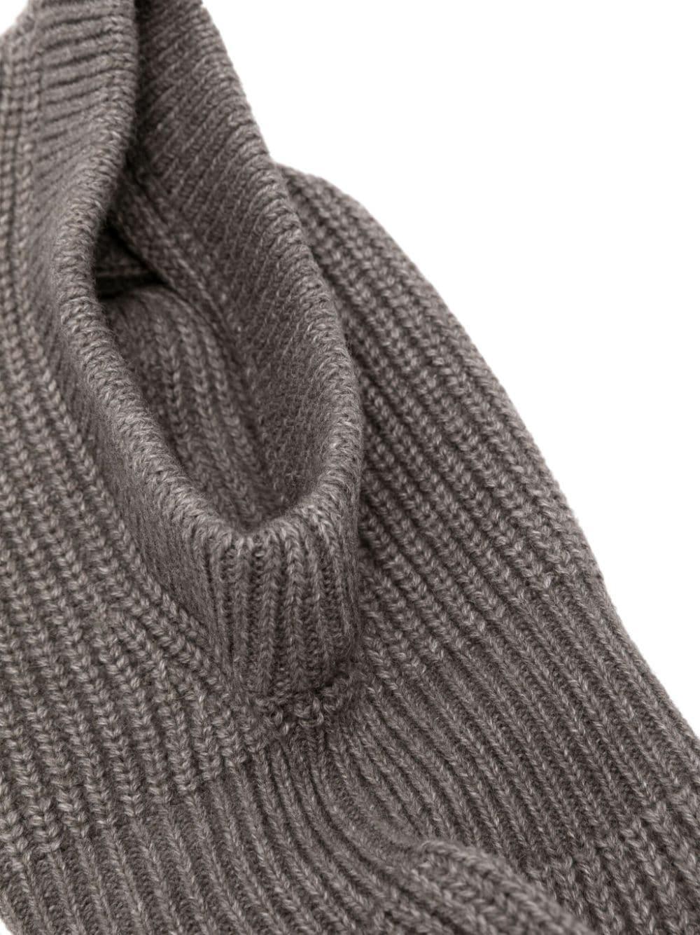 Ribbed-knit Balaclava In Grey Product Image