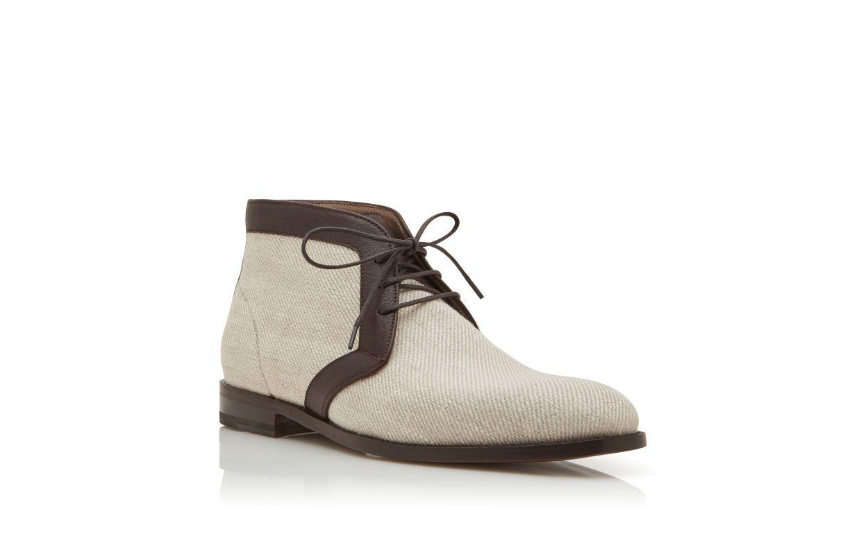 FIESOLE Cream Linen Ankle Boots Product Image