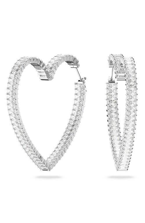 Swarovski Matrix Crystal Heart Hoop Earrings Product Image