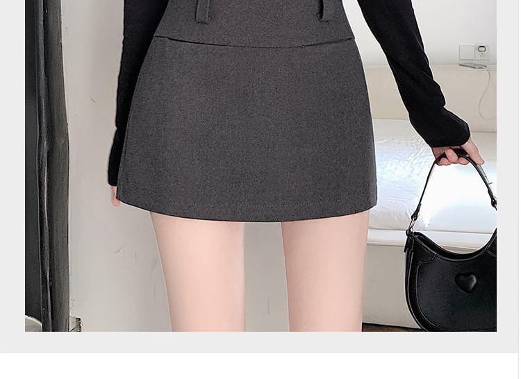 High Waist Plain Mini Pencil Skirt Product Image