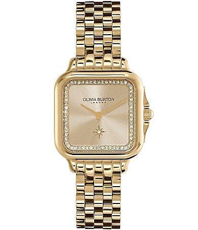 Olivia Burton Womens Soft Square Silver-Tone Stainless Steel Bracelet Watch 28mm Product Image