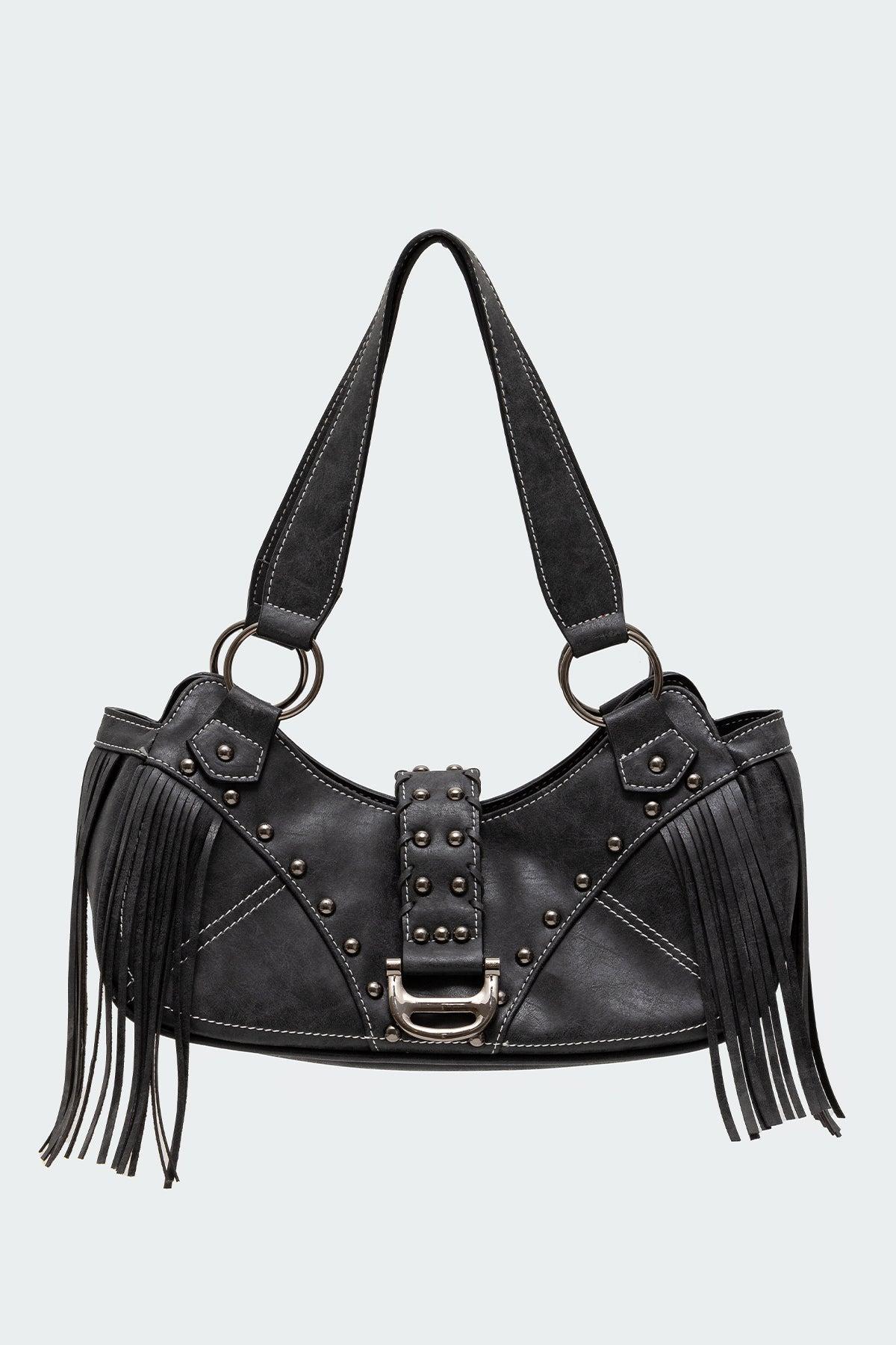 Shterna Fringed Faux Leather Sueded Bag Product Image